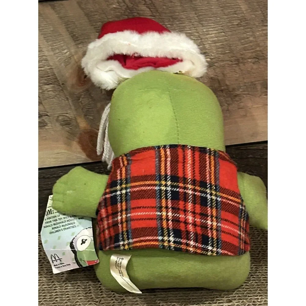 VINTAGE Baby Kermit Frog Santa Hat Jim Henson's Muppets McDonalds‎ Plush 1987